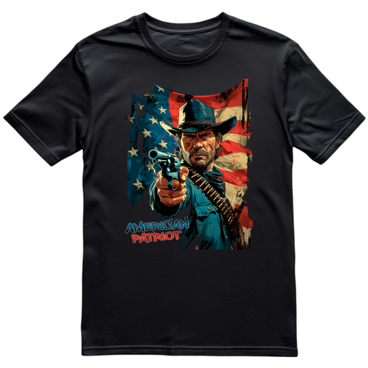 American Patriot Cowboy T-Shirt – Western with USA Flag
