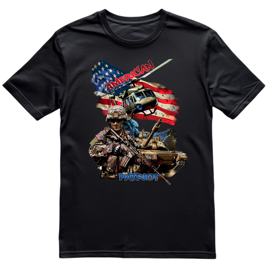 American Patriot Army T-Shirt – USA Flag and Soldier