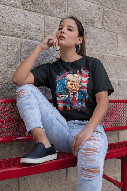 American Patriot T-Shirt – USA Flag and Donald Trump