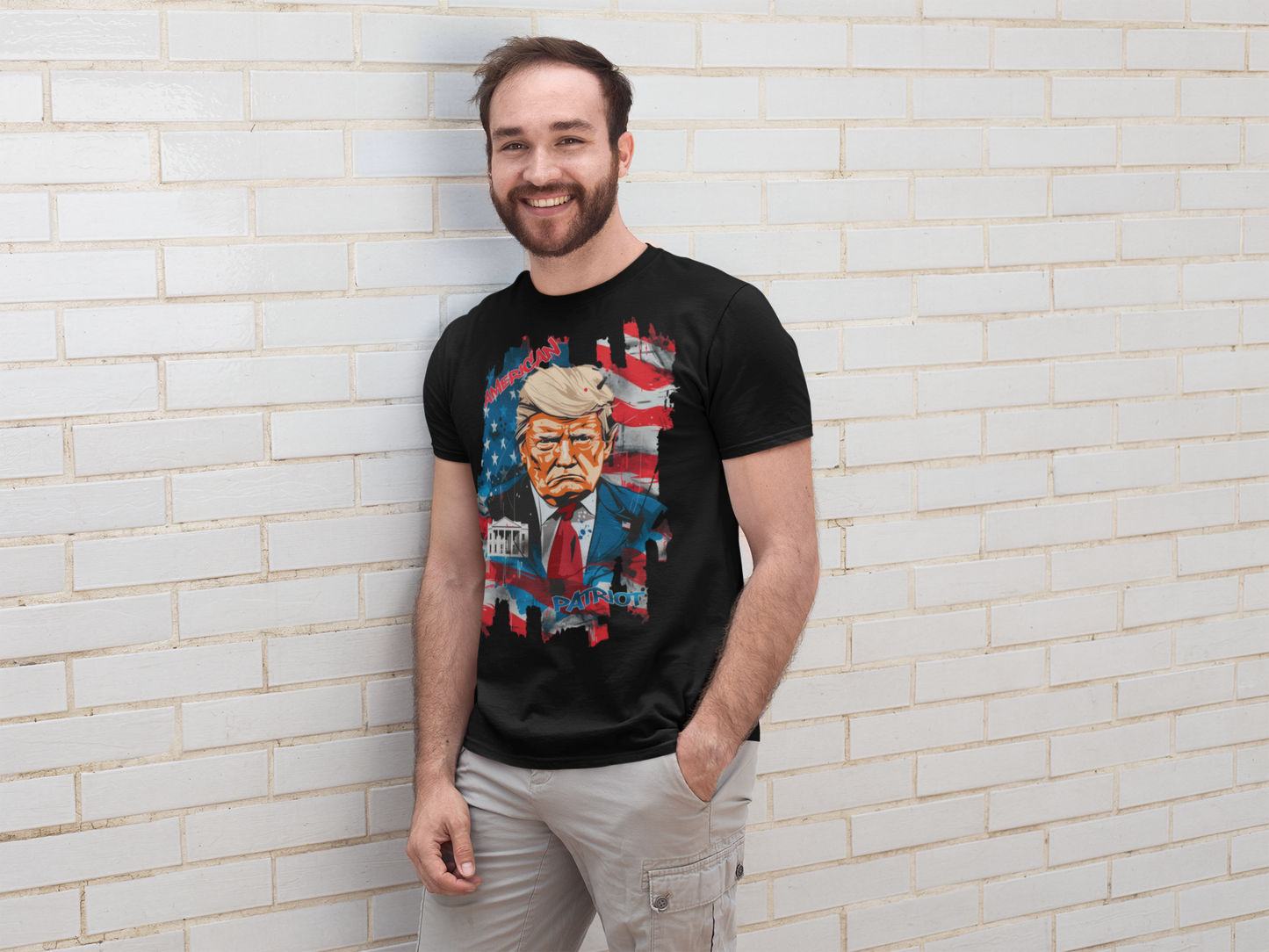 American Patriot T-Shirt – USA Flag and Donald Trump
